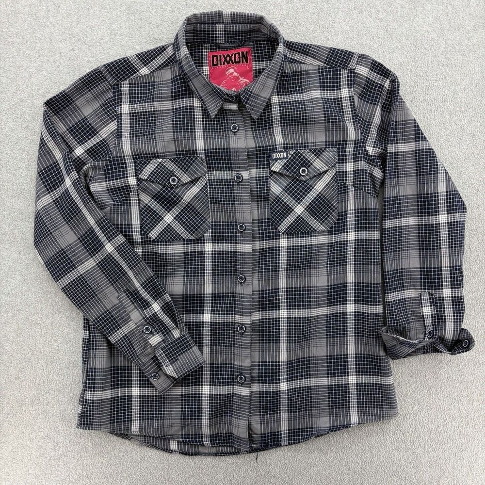 Dixxon The Paulson Flannel Shirt Womens Large Blue/Gray Plaid Fight Club